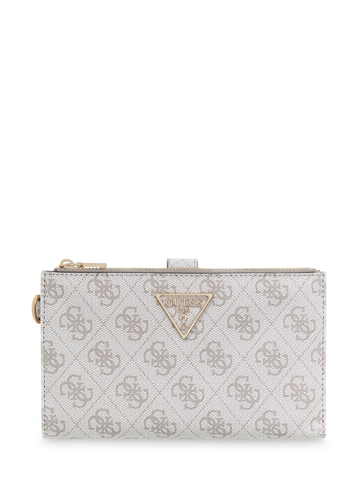 Portafogli Guess Laurel II double zip organizer logo LATTE LOGO TU | Giò Fashion