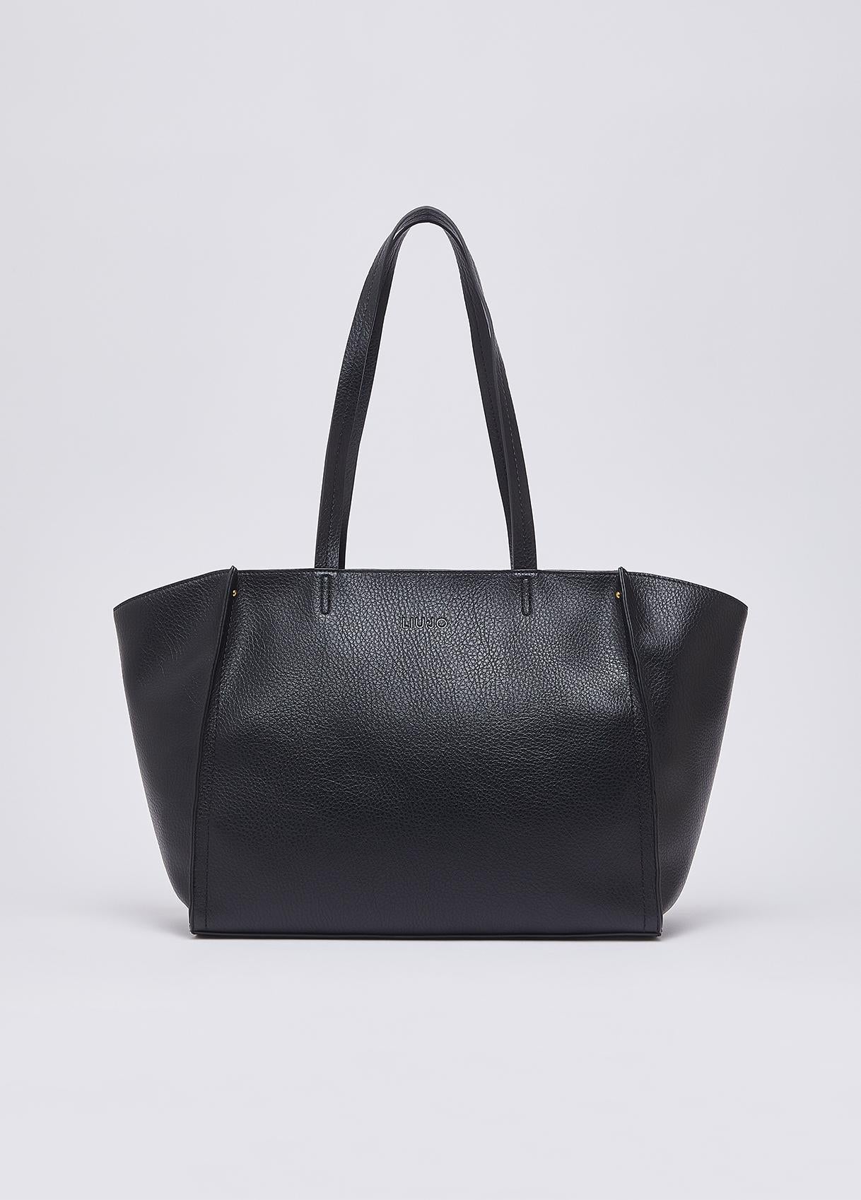 Shopping bag Liu Jo con logo frontale e manici lunghi Nero TU | Giò Fashion