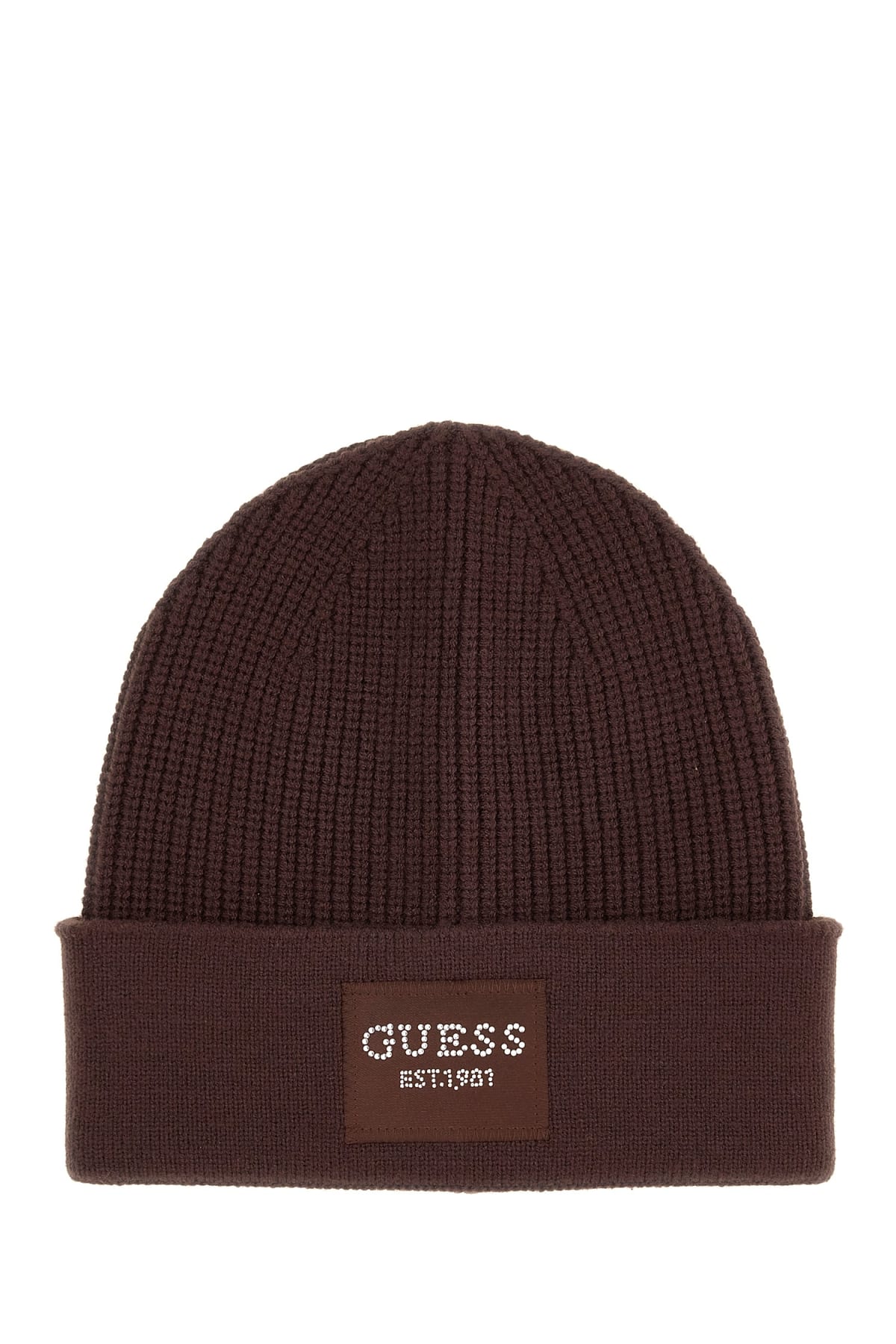 Guess Cappello Donna in Maglia con Risvolto e Logo
