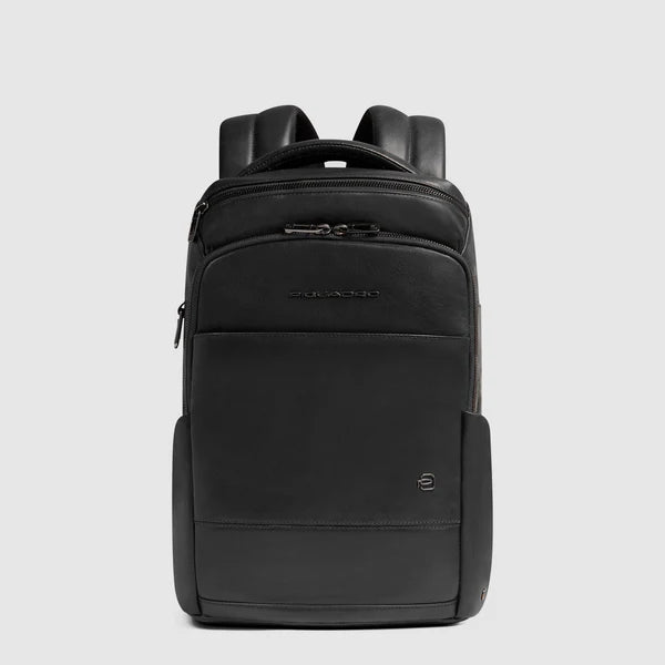 Zaino Piquadro in pelle porta PC e tablet con tasche organizzate