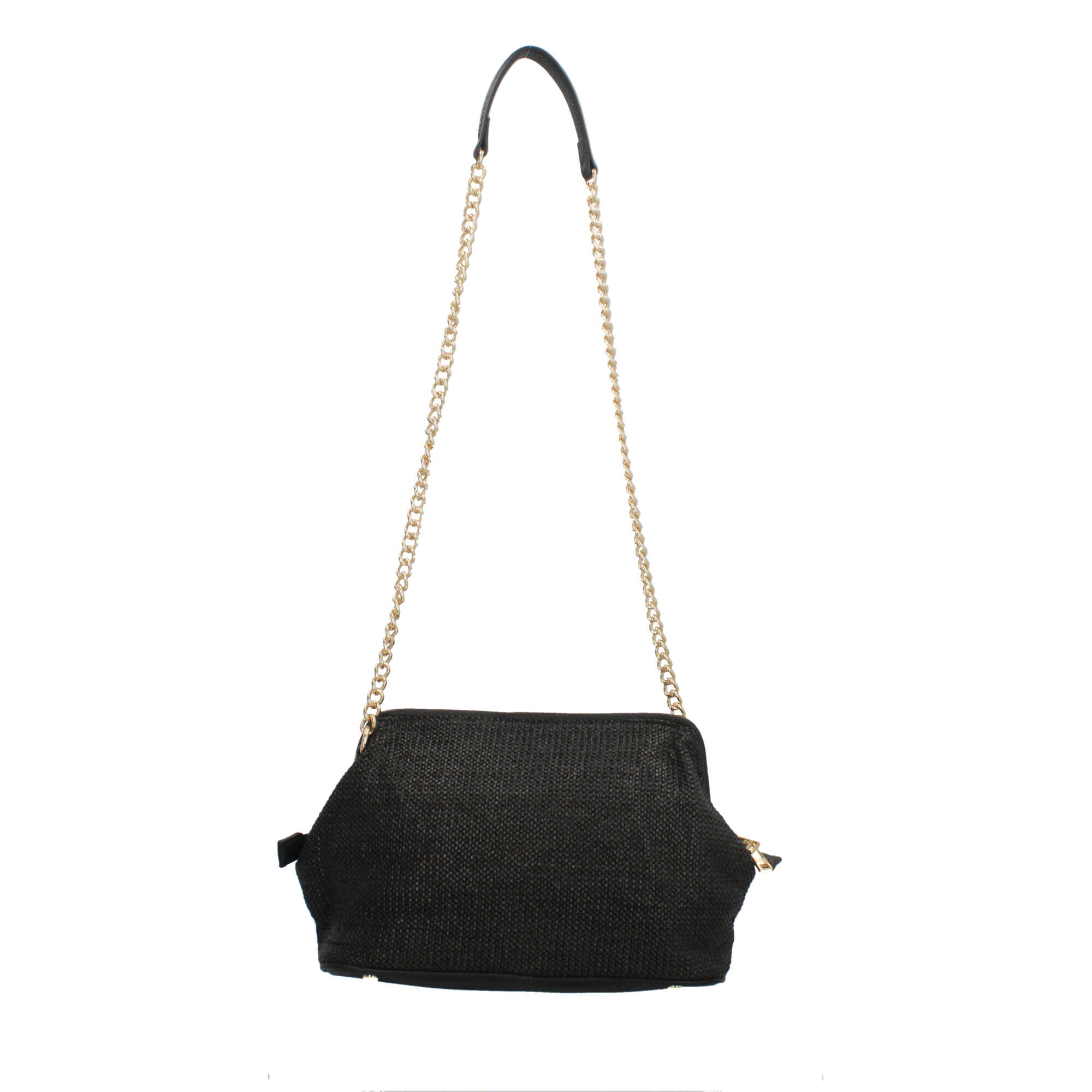 Borsa donna YNot pochette con tracolla in catena e dettagli in ecopelle