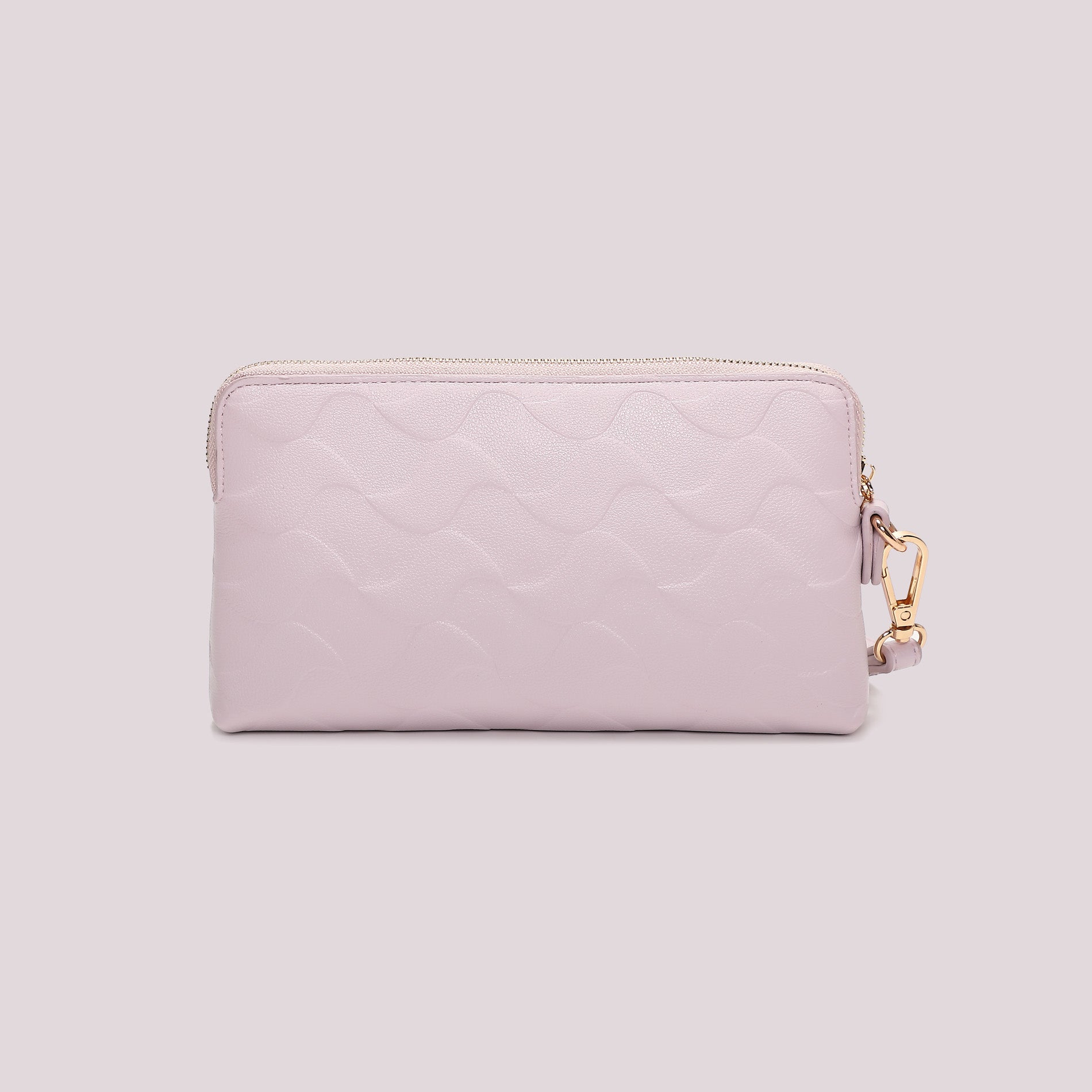 Portafoglio donna Mimi Mua con zip e laccetto da polso design moderno Lilla TU | Giò Fashion