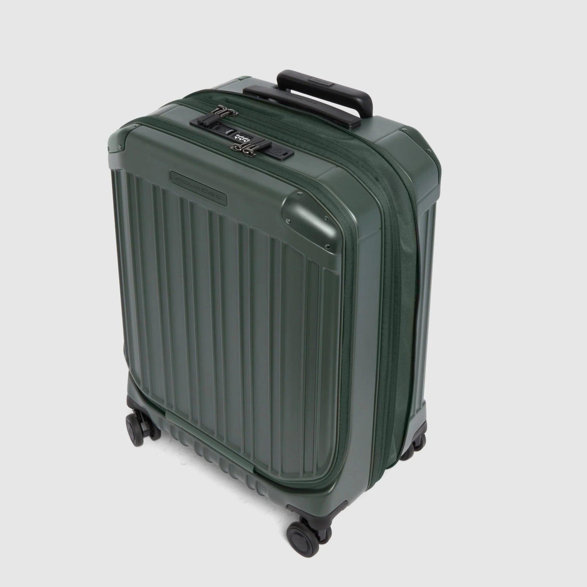 Piquadro Trolley Rigido da Cabina PQ-Light Blu Opaco Espandibile con 4 Ruote e Porta PC 17,3"