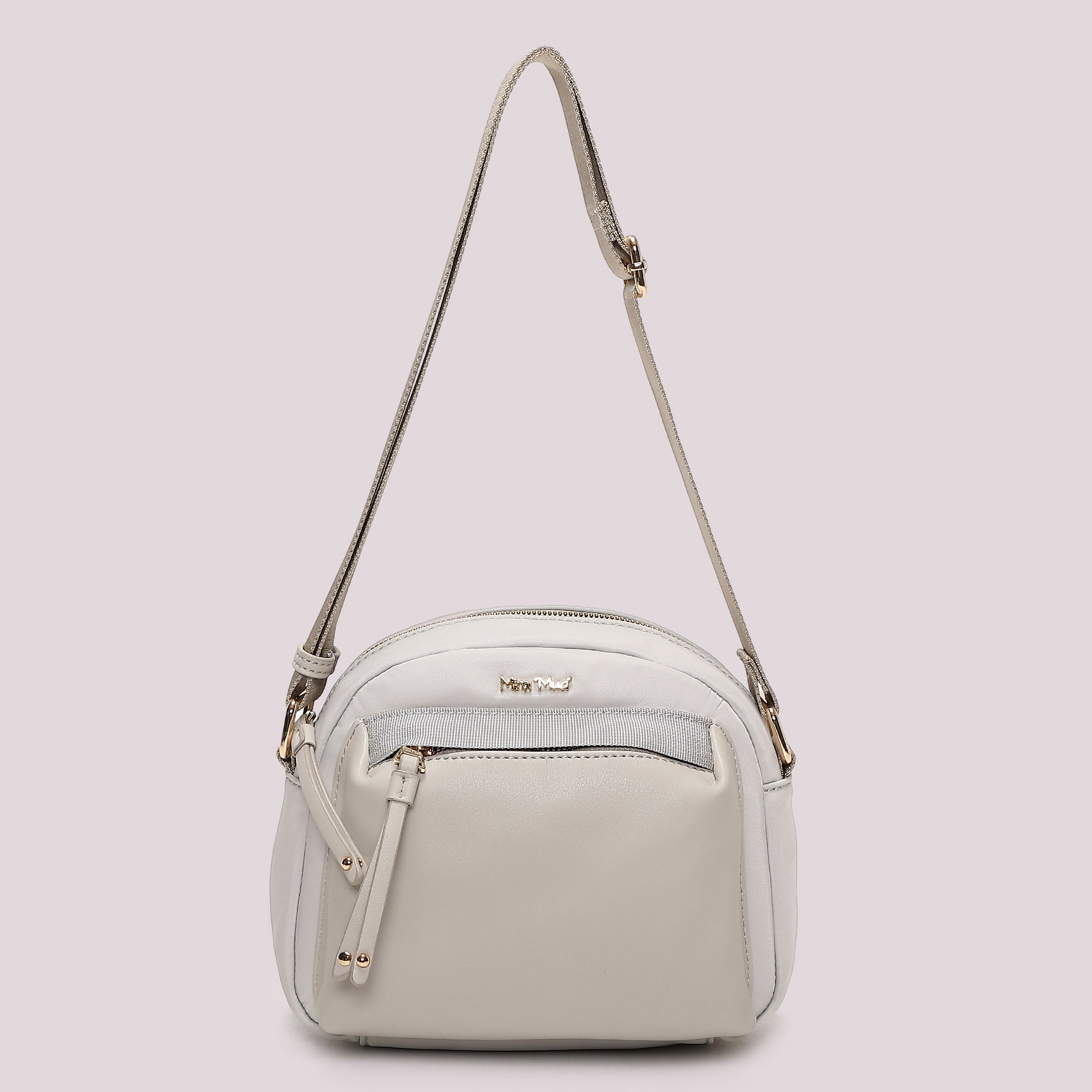 Borsa tracolla Mimi Mua donna compatta con tasca esterna e zip GRIGIO CHIARO TU | Giò Fashion