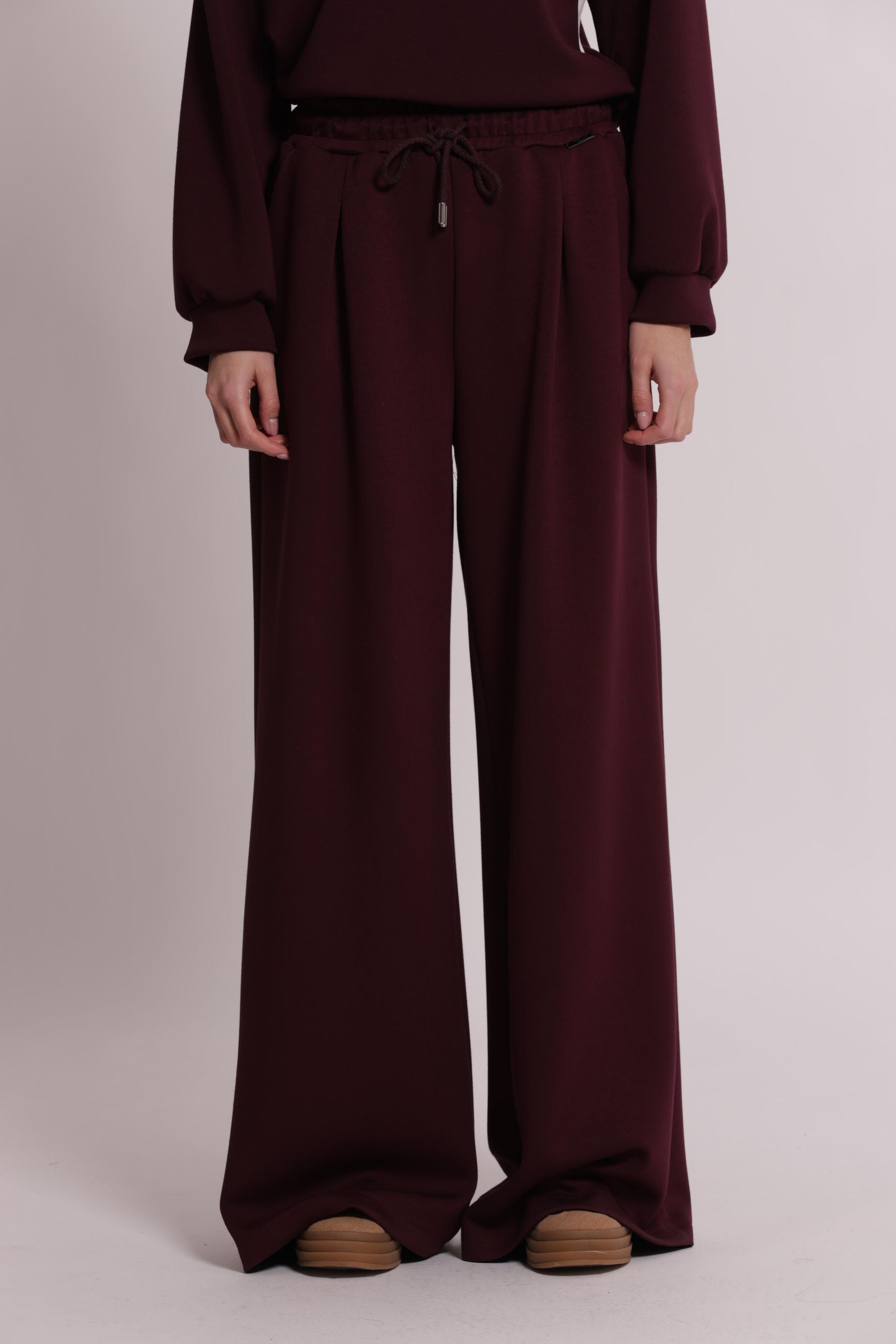 Pantaloni Donna Palazzo in Scuba Crepe con Coulisse Mimi Mua