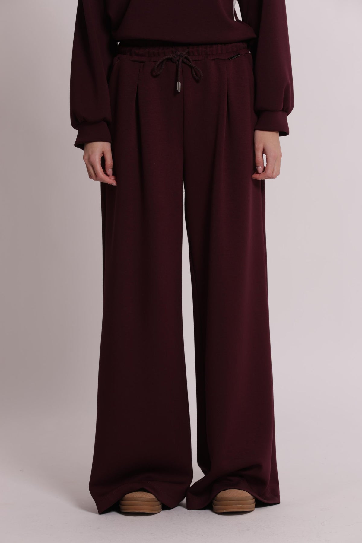 Pantaloni Donna Palazzo in Scuba Crepe con Coulisse Mimi Mua