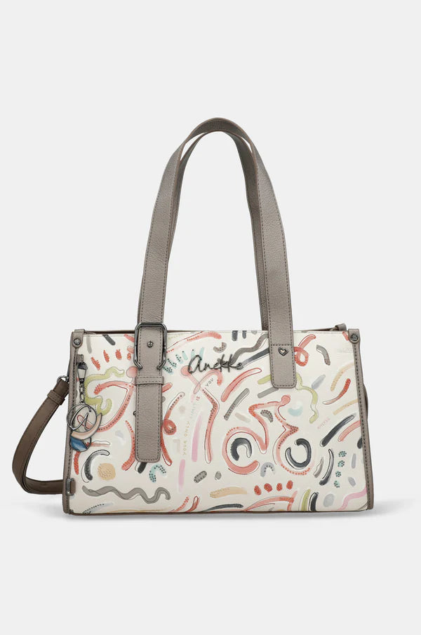 Borsa a Mano Anekke Donna con Tracolla Regolabile e Doppi Manici Beige TU | Giò Fashion