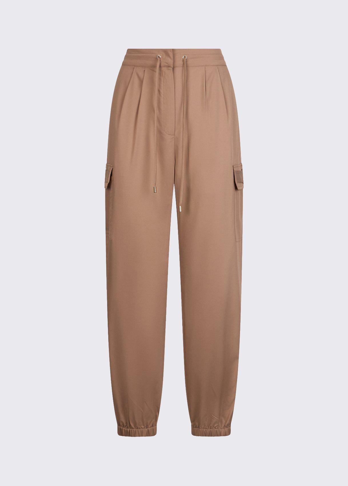 Pantaloni cargo Liu Jo donna con coulisse in vita e tasche applicate Almond XS | Giò Fashion