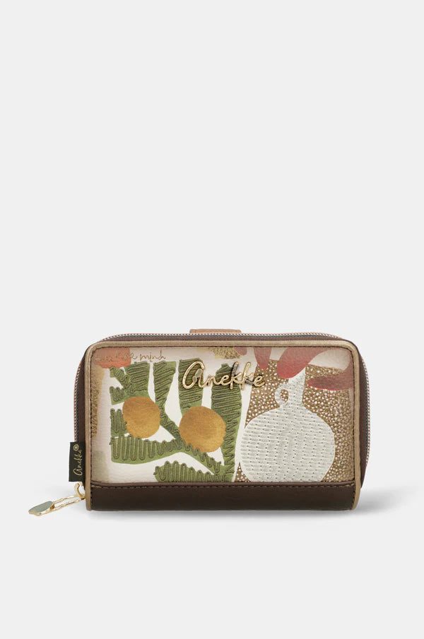 Portafoglio donna Anekke medio con zip organizer carte e monete VERDE TU | Giò Fashion