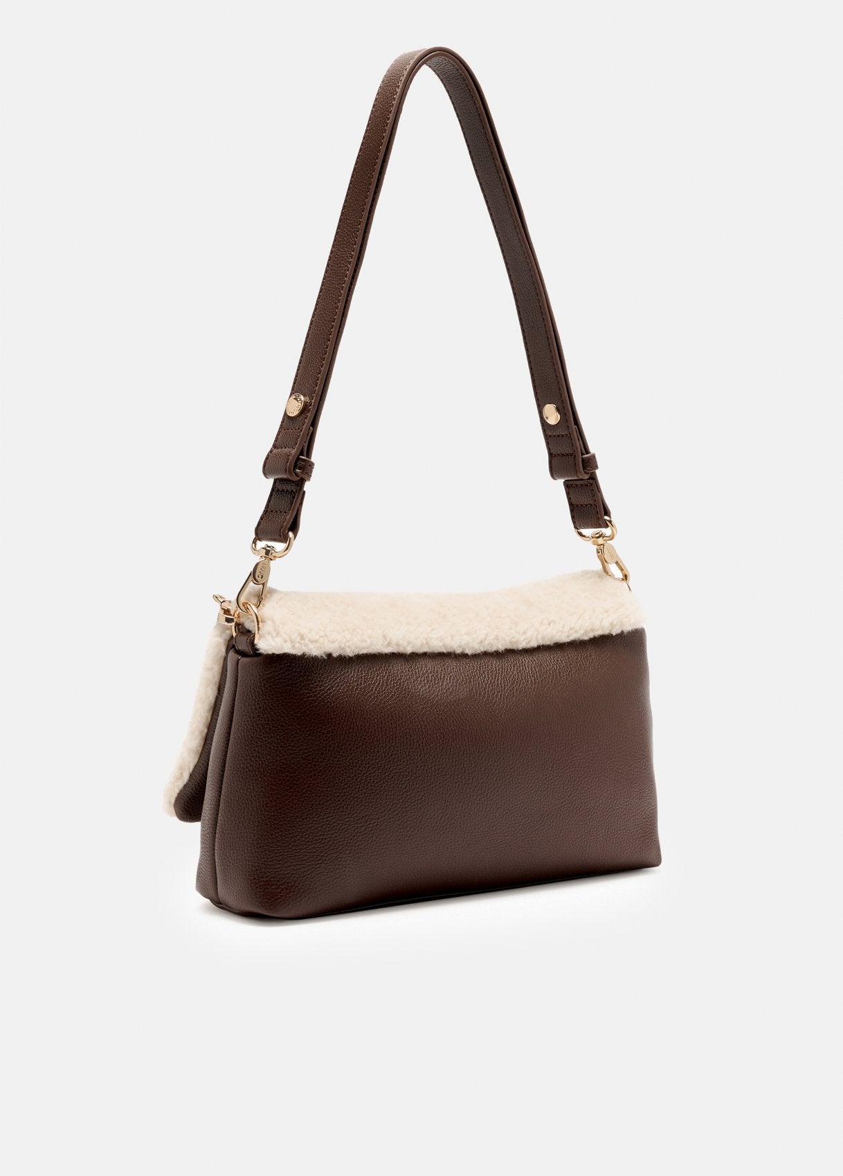 Borsa Liu Jo Puffy a spalla effetto peluche con catena dorata Marrone TU | Giò Fashion