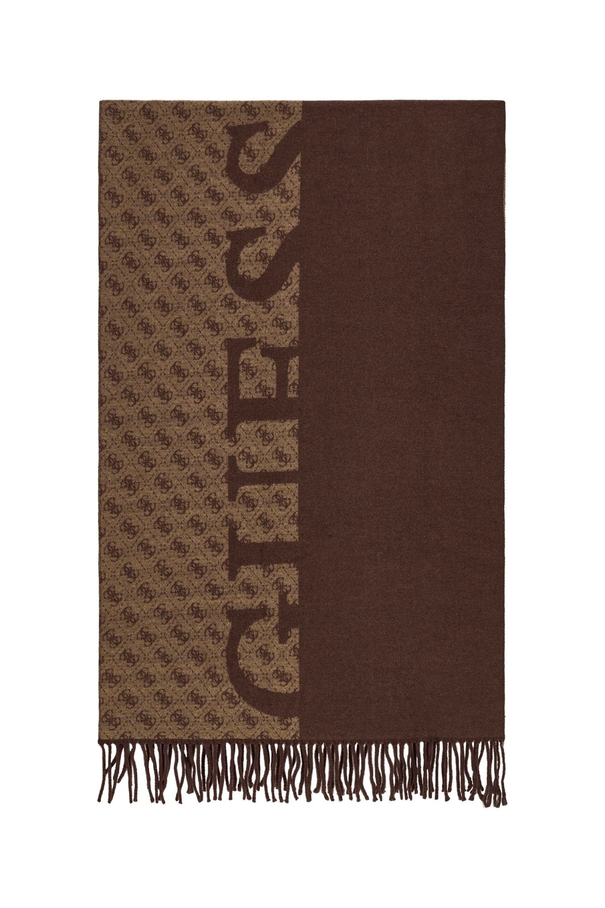 Sciarpa Guess Donna con Logo Jacquard e Frange