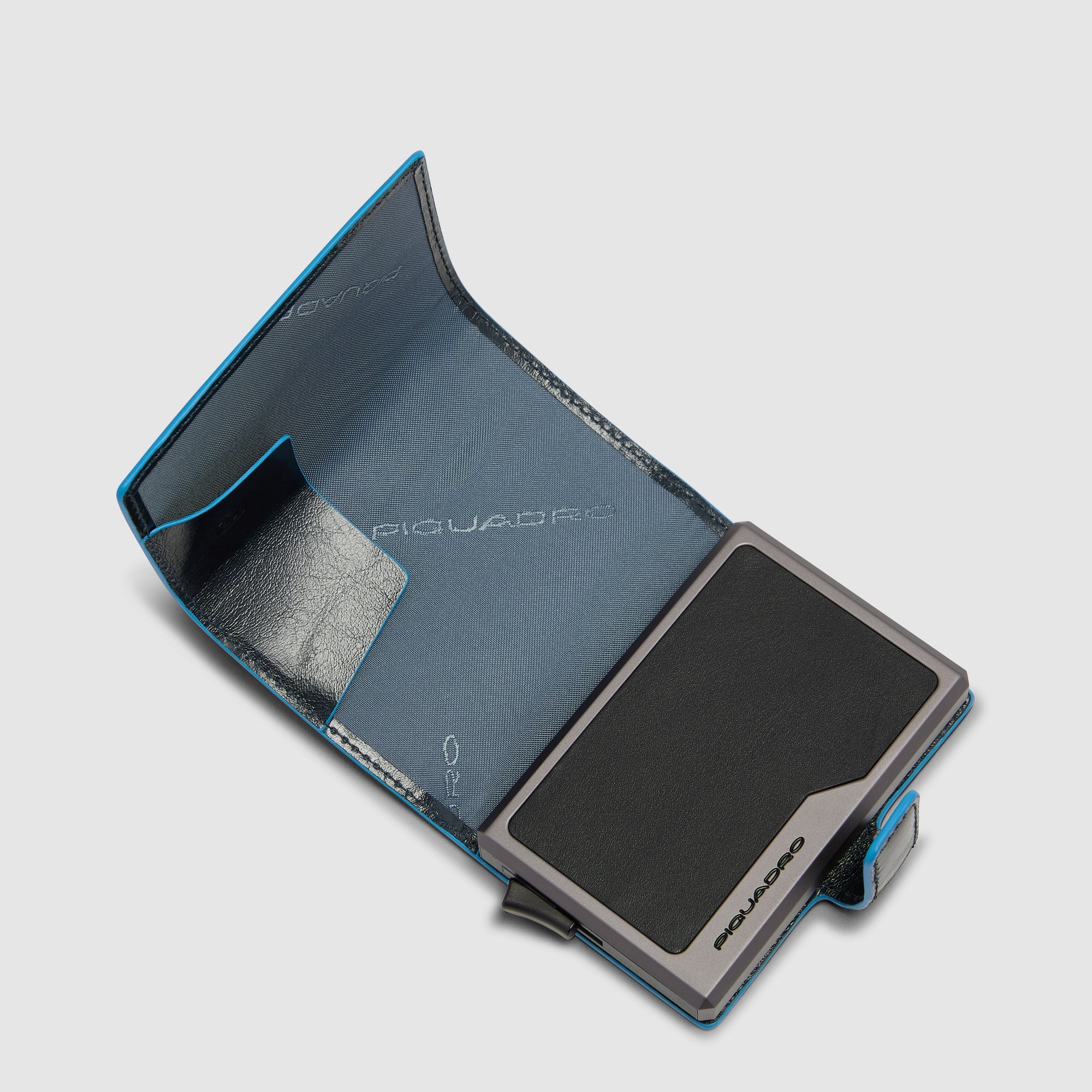 Piquadro Portafoglio Modulare MagSafe in Pelle Blue Square Blu Notte