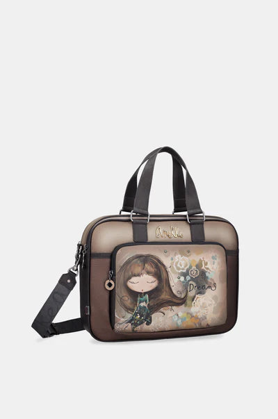 Anekke borsa porta computer con tracolla e tasca frontale