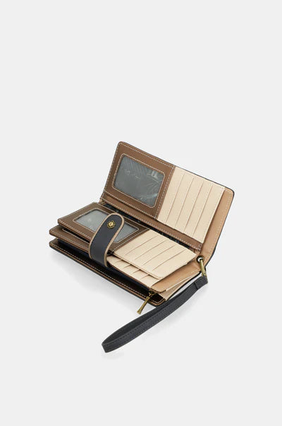 Portafoglio Anekke Contemporary grande con trapuntatura e chiusura a scatto