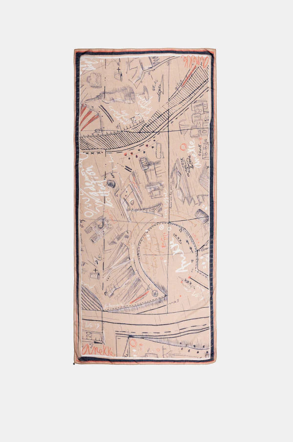 Sciarpa Anekke donna rettangolare con fantasia astratta