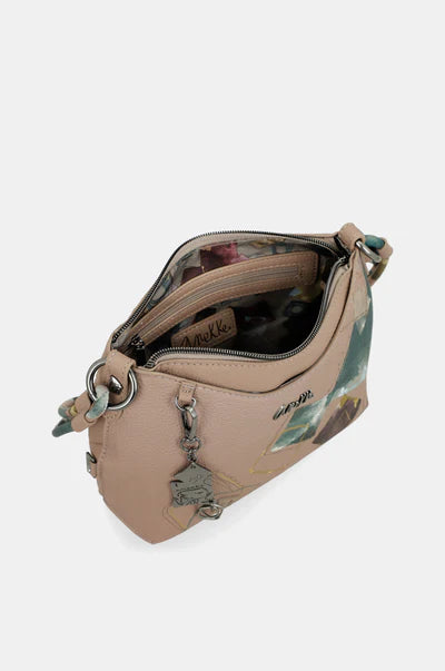Borsa a spalla Anekke con stampa artistica e tracolla regolabile