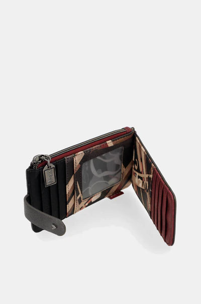 Portafoglio Anekke con stampa artistica e chiusura a bottone