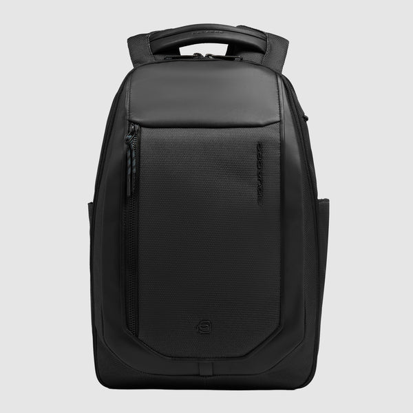 Zaino Piquadro porta PC 14 pollici in pelle e tessuto con comparto viaggio e organizzazione tech NERO TU | Giò Fashion