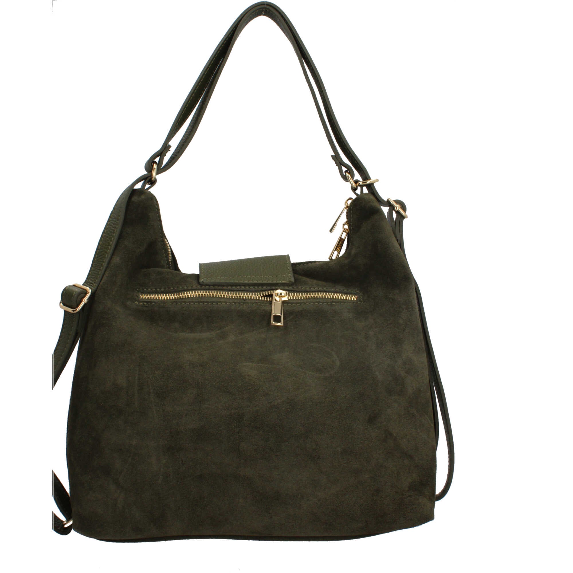 Borsa zaino Made in Italy con doppia portabilità e tracolla regolabile Verde TU | Giò Fashion