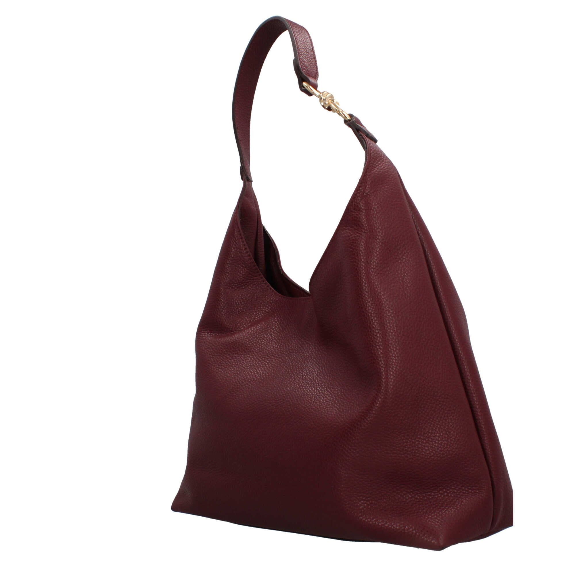 Borsa a spalla in vera pelle martellata Made in Italy BORDEAUX TU | Giò Fashion