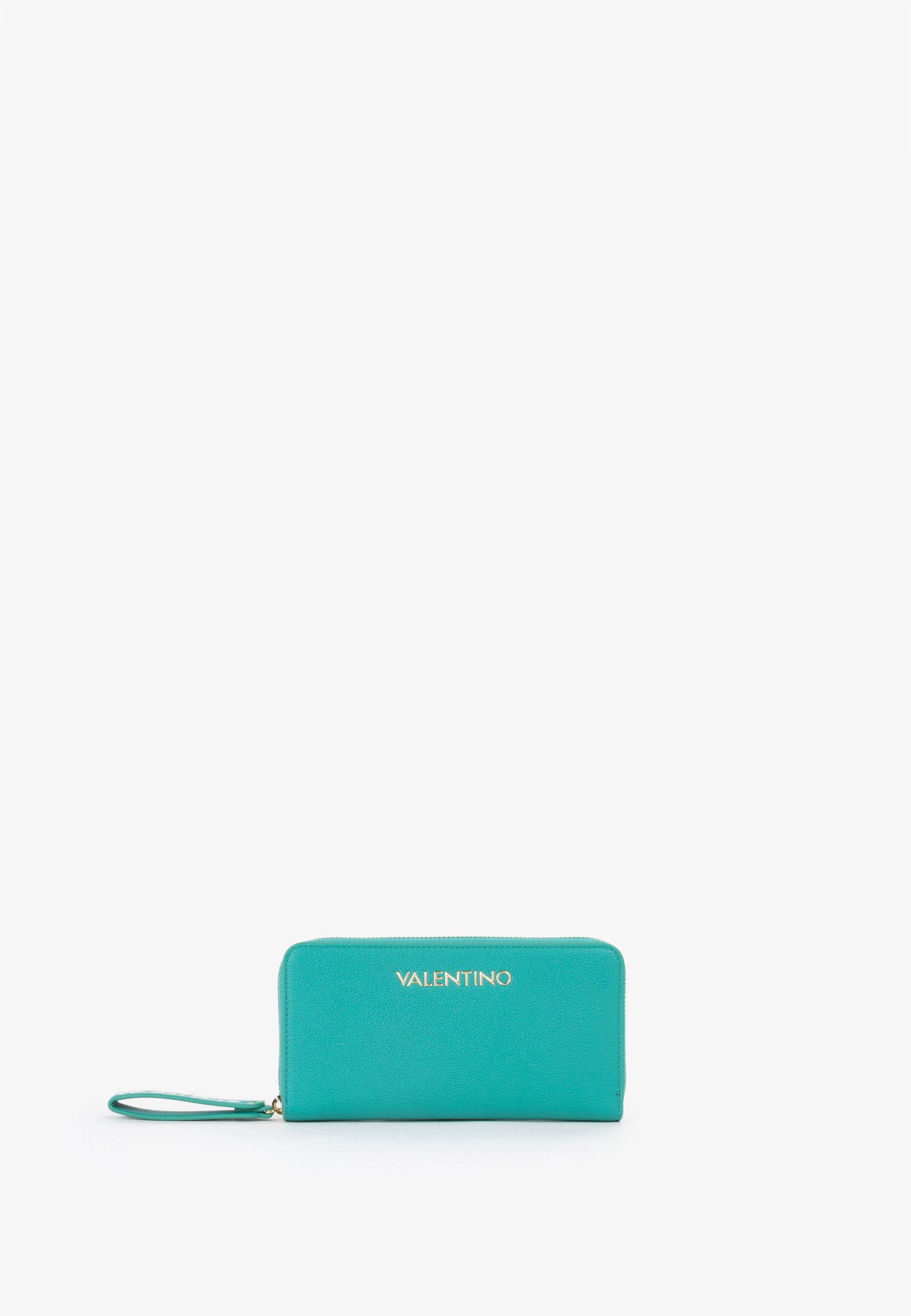 Portafoglio zip around donna Mario Valentino con laccetto e logo frontale Verde TU | Giò Fashion