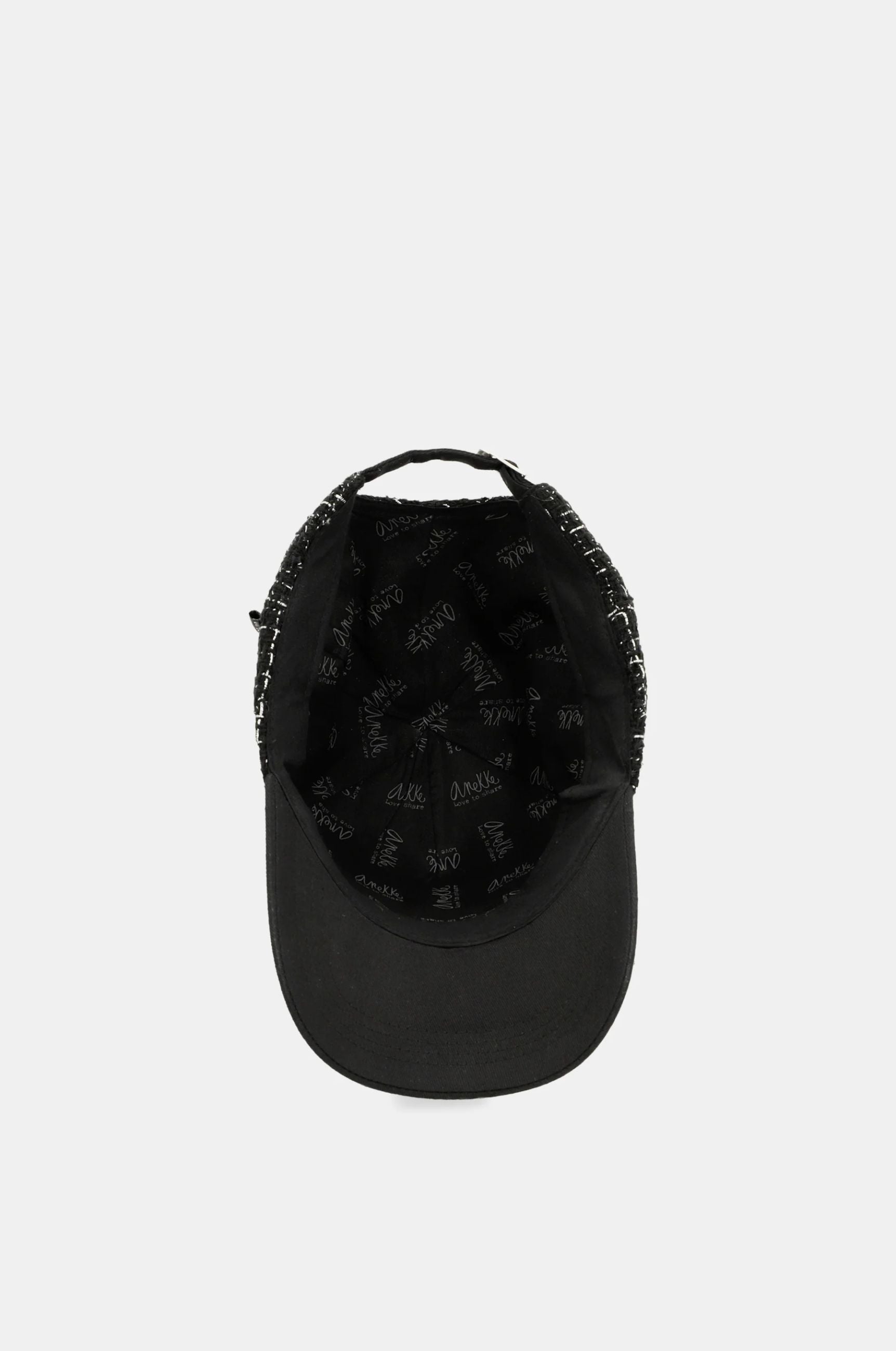 Cappellino Anekke donna in tweed con logo ricamato Nero TU | Giò Fashion