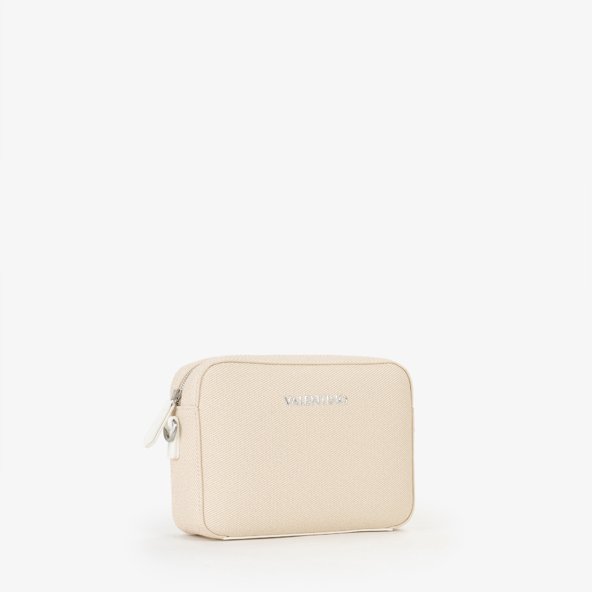 Borsa a tracolla Mario Valentino compatta in tessuto con chiusura zip e design essenziale Bianco TU | Giò Fashion