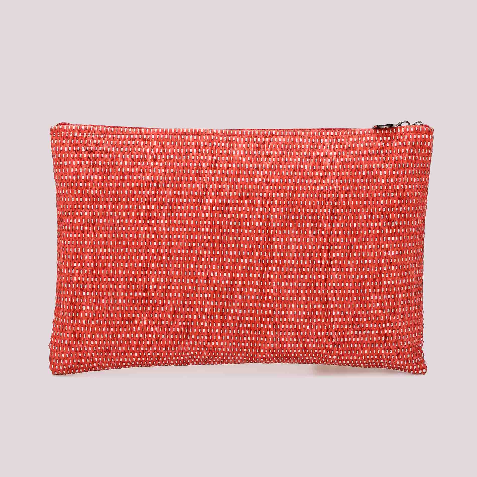 Mimi Mua pochette mare I Love My Vibes in tessuto intrecciato Rosso TU | Giò Fashion