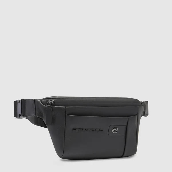Marsupio Piquadro in pelle con comparto unico e design compatto NERO TU | Giò Fashion