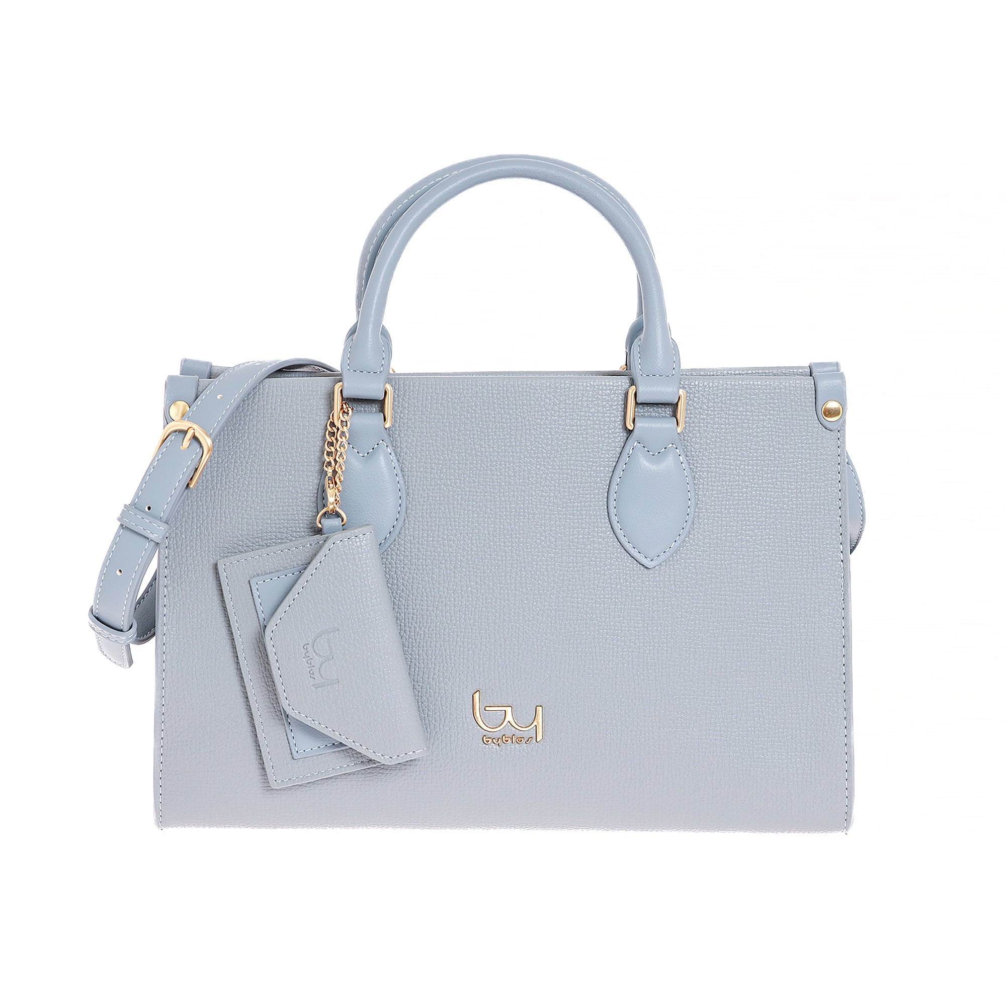 Borsa a mano Byblos donna compatta con tracolla regolabile e accessorio coordinato Blu TU | Giò Fashion