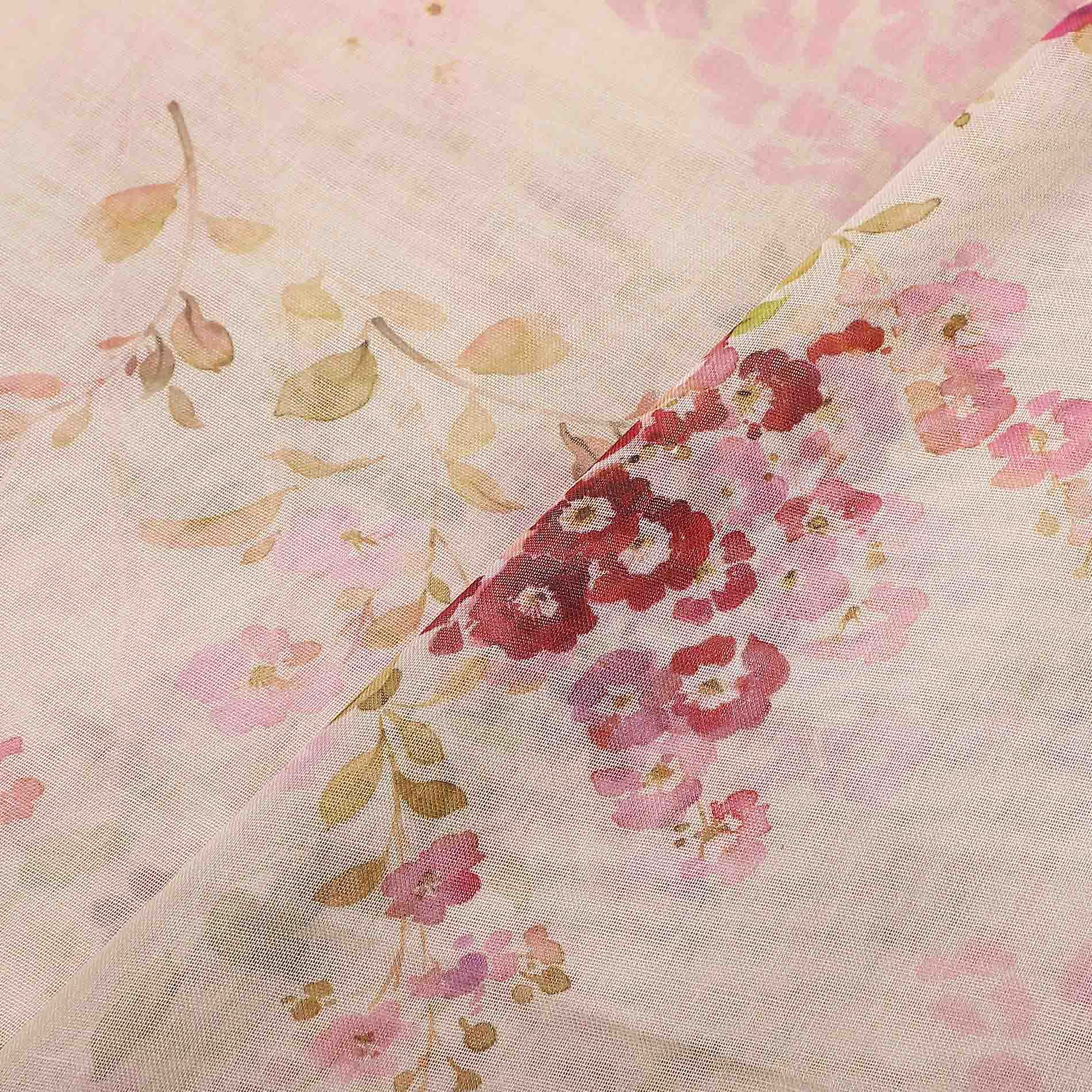 Foulard donna leggero con stampa floreale elegante Rosa U | Giò Fashion