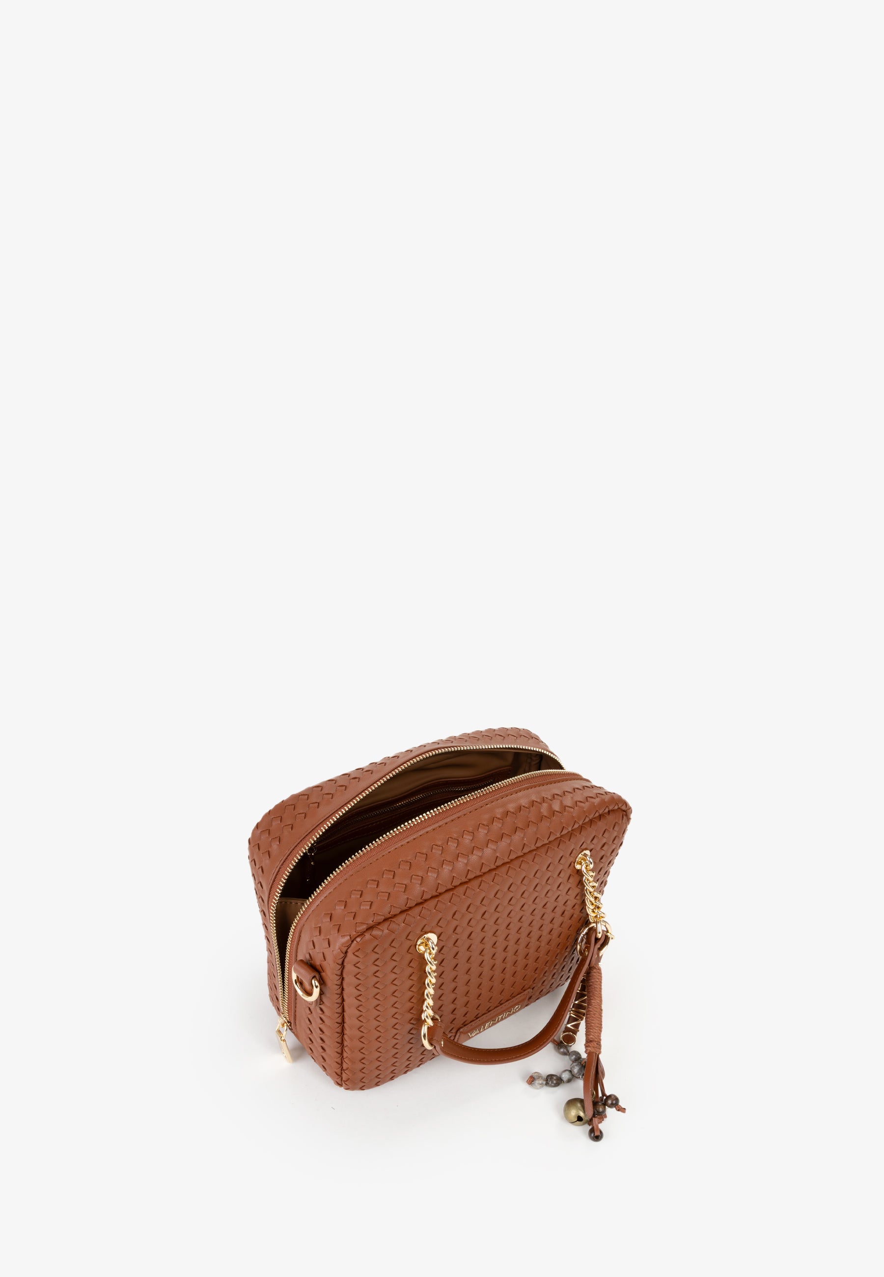 Borsa bauletto donna Mario Valentino intrecciata con tracolla regolabile e dettagli gioiello Cuoio TU | Giò Fashion