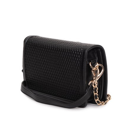 Mario Valentino borsa a tracolla donna compatta con catena NERO TU | Giò Fashion