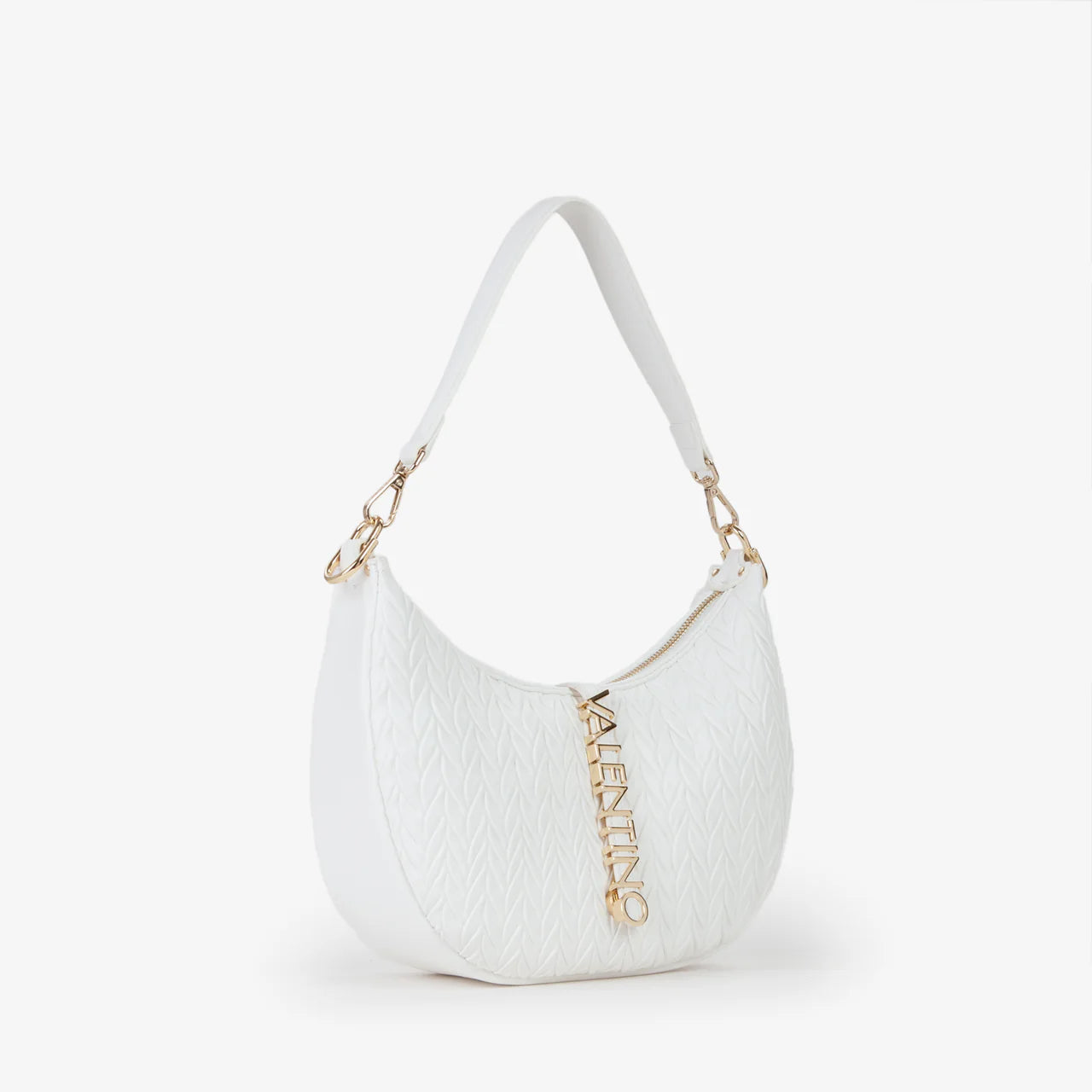 Valentino borsa hobo donna trapuntata con logo Bianco TU | Giò Fashion
