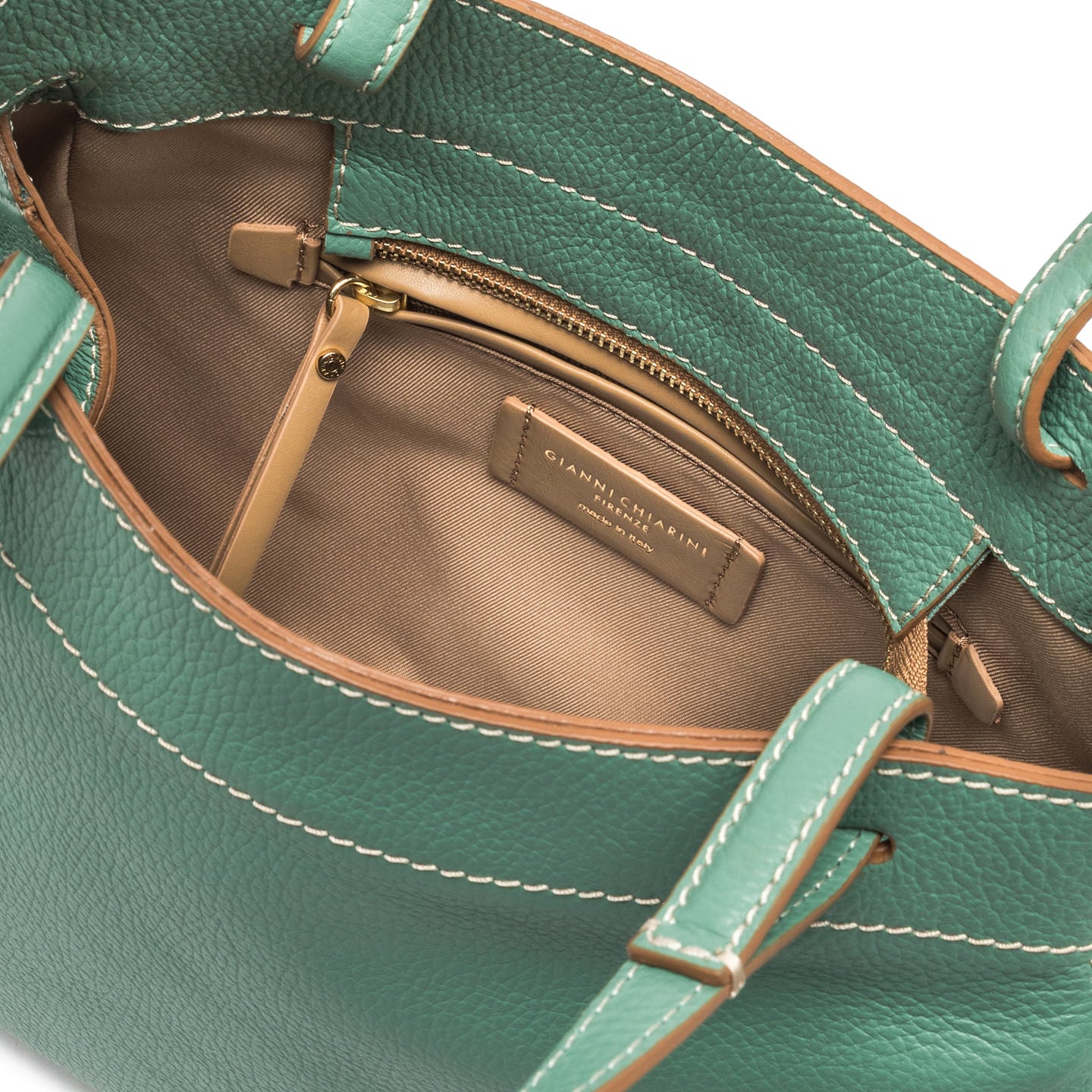 Borsa Gianni Chiarini Ottavia in pelle martellata con tracolla removibile Verde TU | Giò Fashion