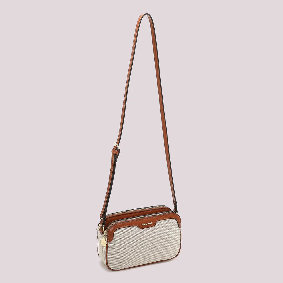 Borsa a Tracolla Donna Mimi Mua Compatta con Chiusura Zip Cuoio TU | Giò Fashion