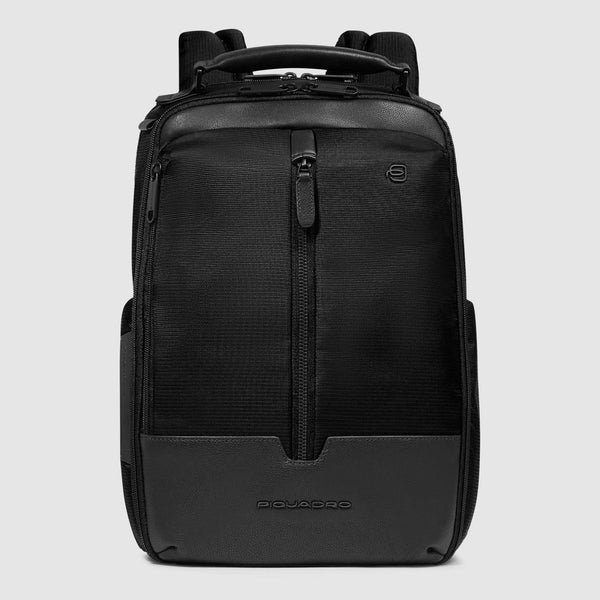 Zaino Piquadro porta PC e tablet in tessuto tecnico con dettagli in pelle
