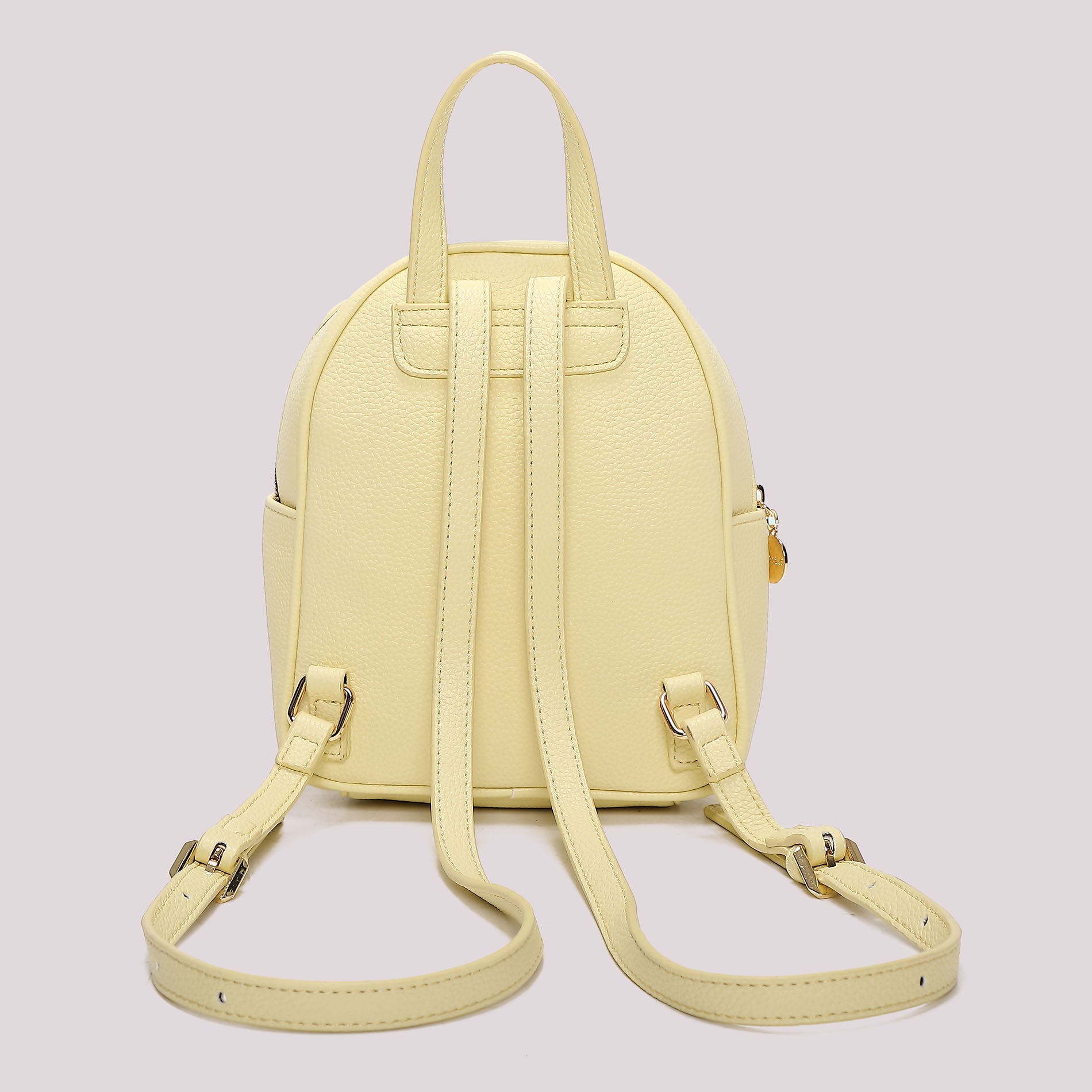Zaino compatto donna rosso Mimi Mua con charm floreale e tasca zip GIALLO CHIARO TU | Giò Fashion