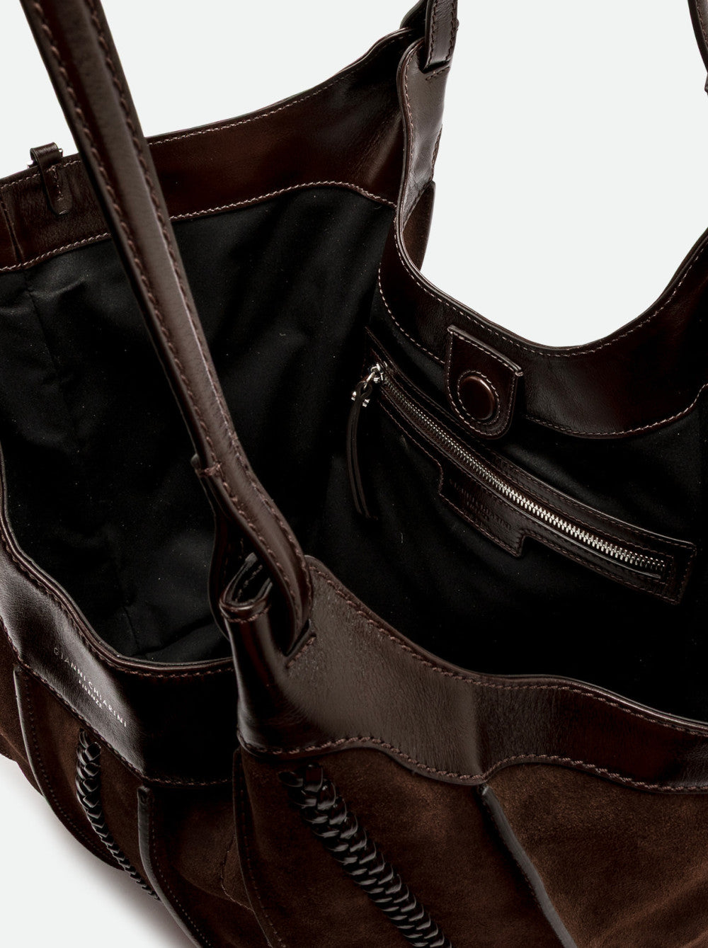 Dua – Borsa a Spalla Grande in Pelle Scamosciata