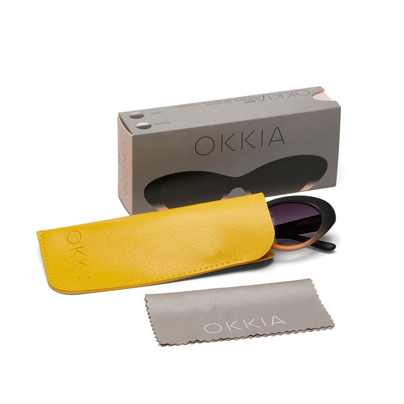 OKKIA Lina Occhiali da Sole Donna Small Cat Eye con Lenti Sfumate e Protezione UV400