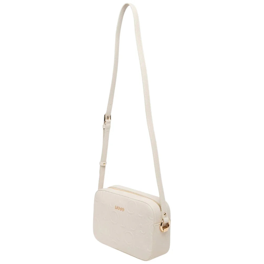 Borsa a tracolla Liu Jo con logo in rilievo all over Beige TU | Giò Fashion