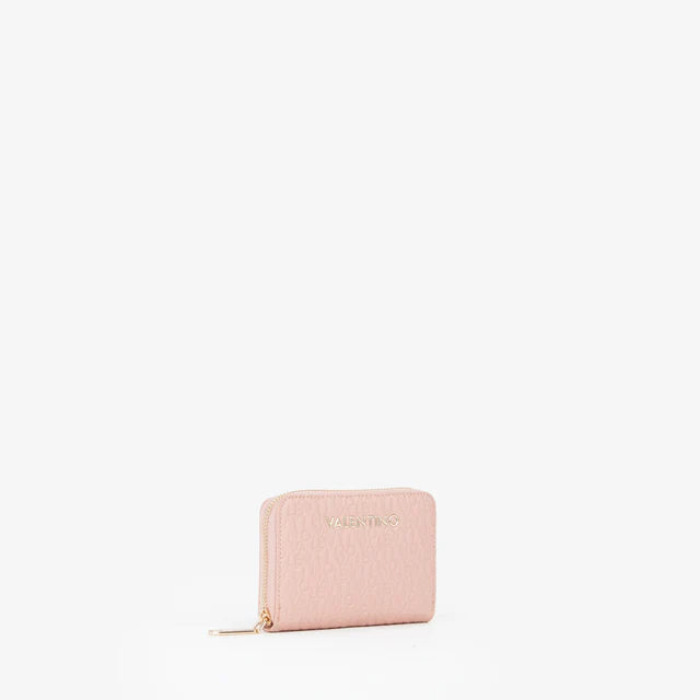 Portafoglio donna Mario Valentino compatto con chiusura zip e design elegante Rosa TU | Giò Fashion