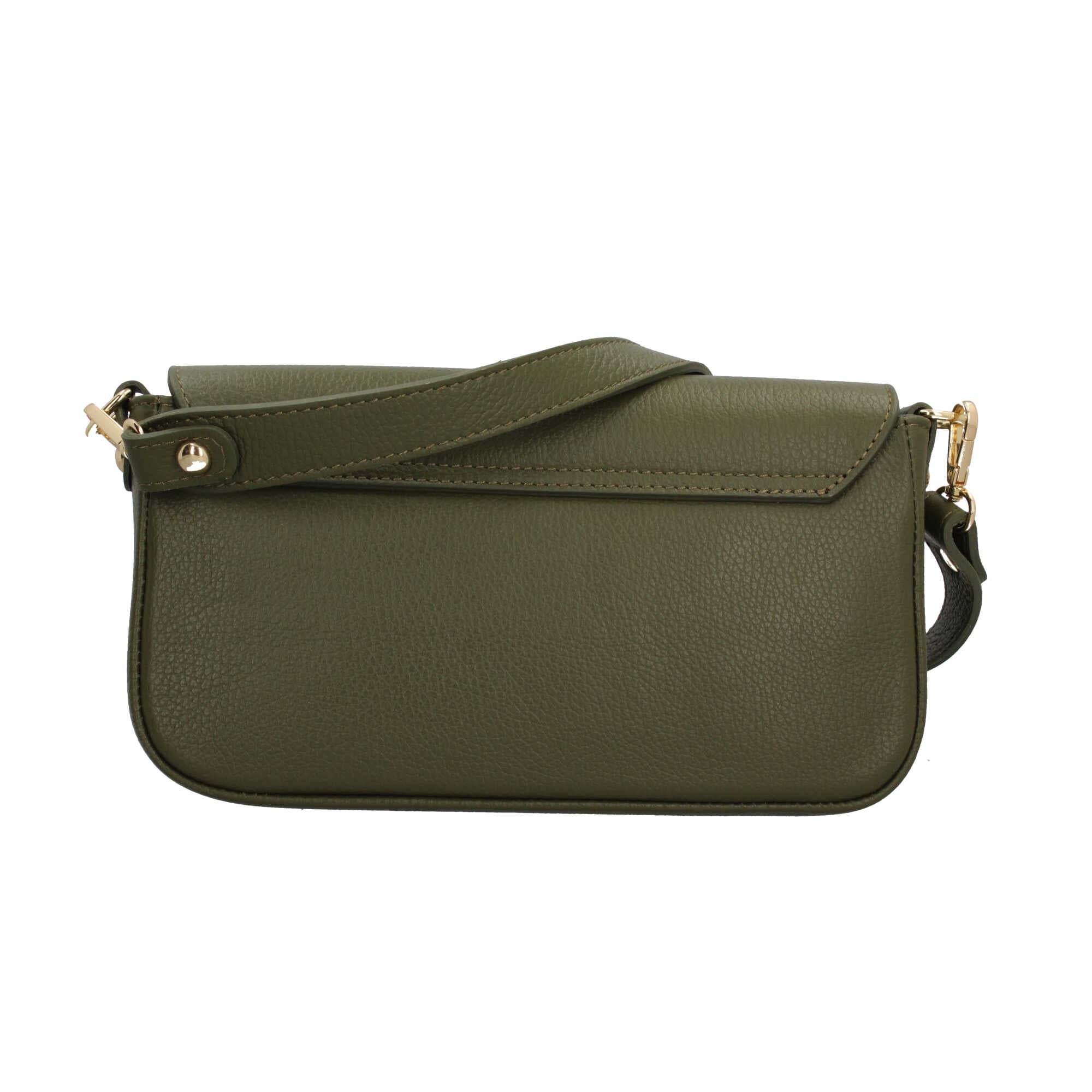 Borsa a tracolla in vera pelle martellata Made in Italy Verde TU | Giò Fashion