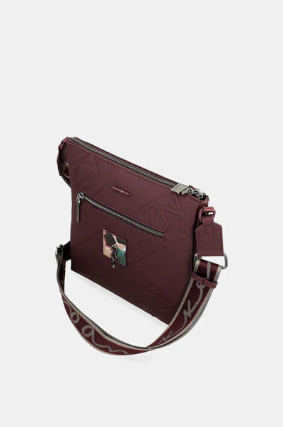 Borsa a tracolla Anekke con stampa astratta e tracolla regolabile