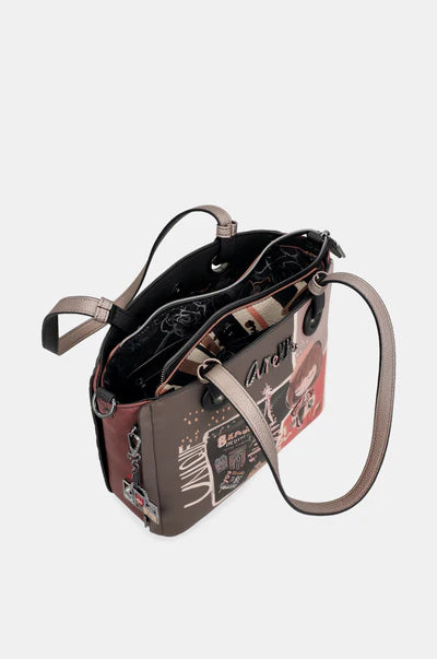 Borsa shopping Anekke con doppio manico e stampa creativa