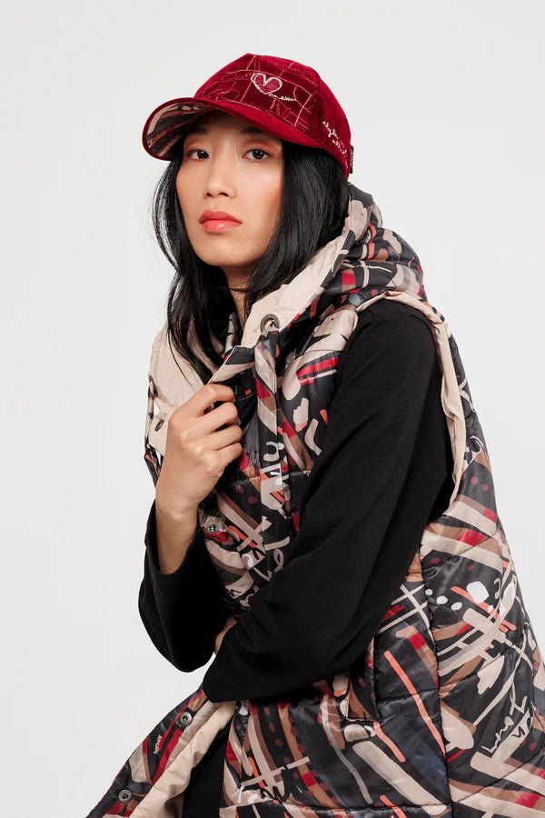 Cappellino Anekke donna in velluto con ricamo