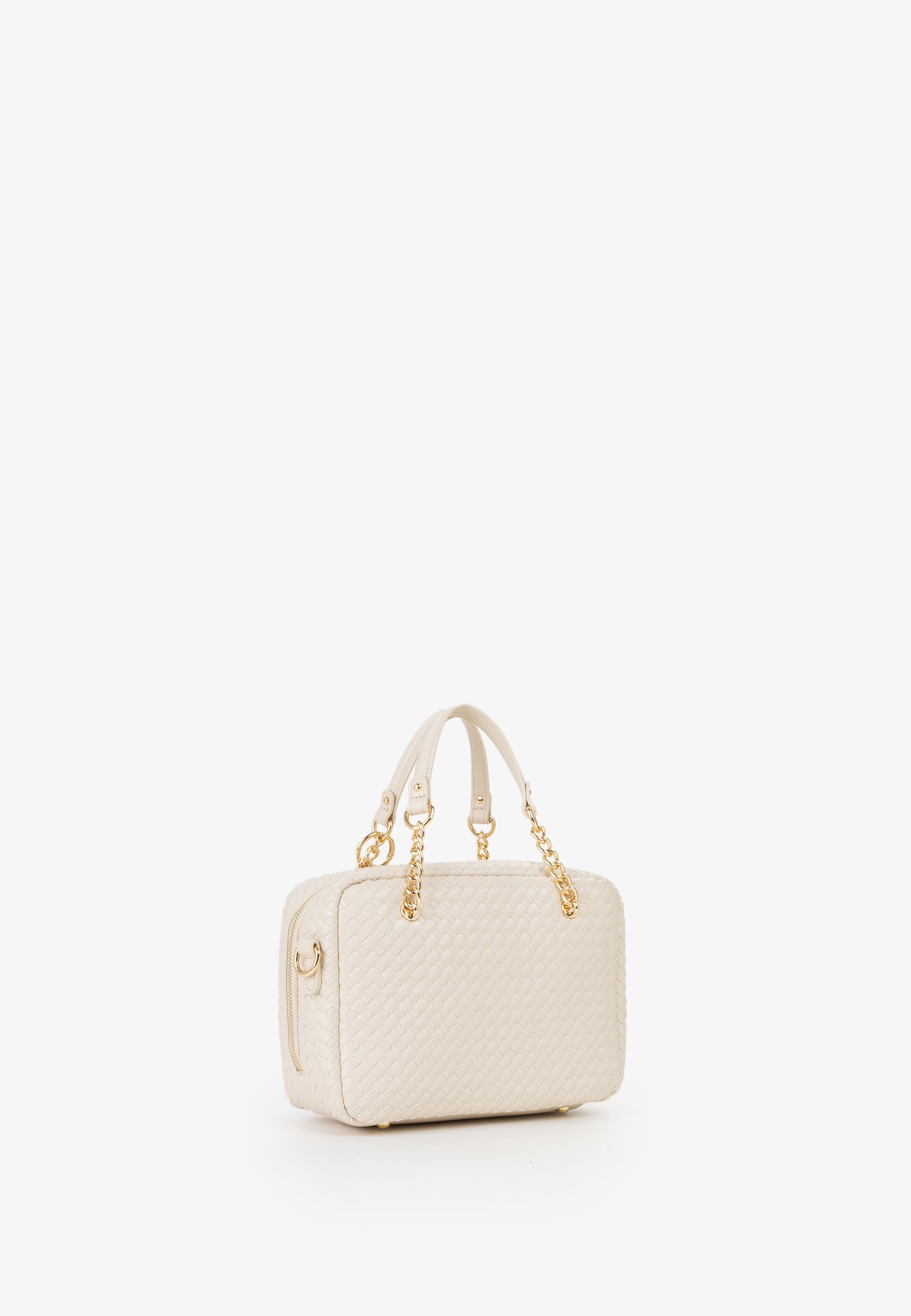 Borsa bauletto donna Mario Valentino intrecciata con tracolla regolabile e dettagli gioiello ECRU TU | Giò Fashion