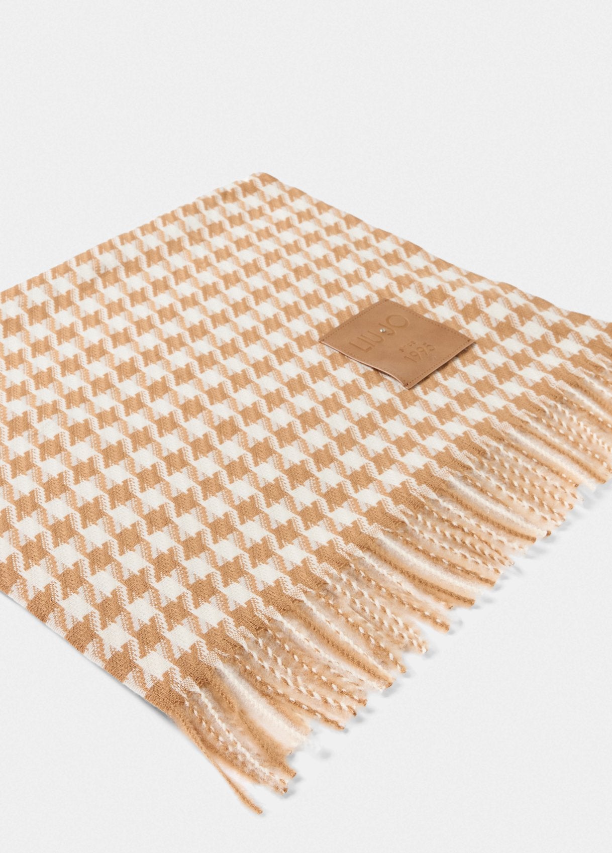 Liu Jo sciarpa con motivo pied de poule e frange