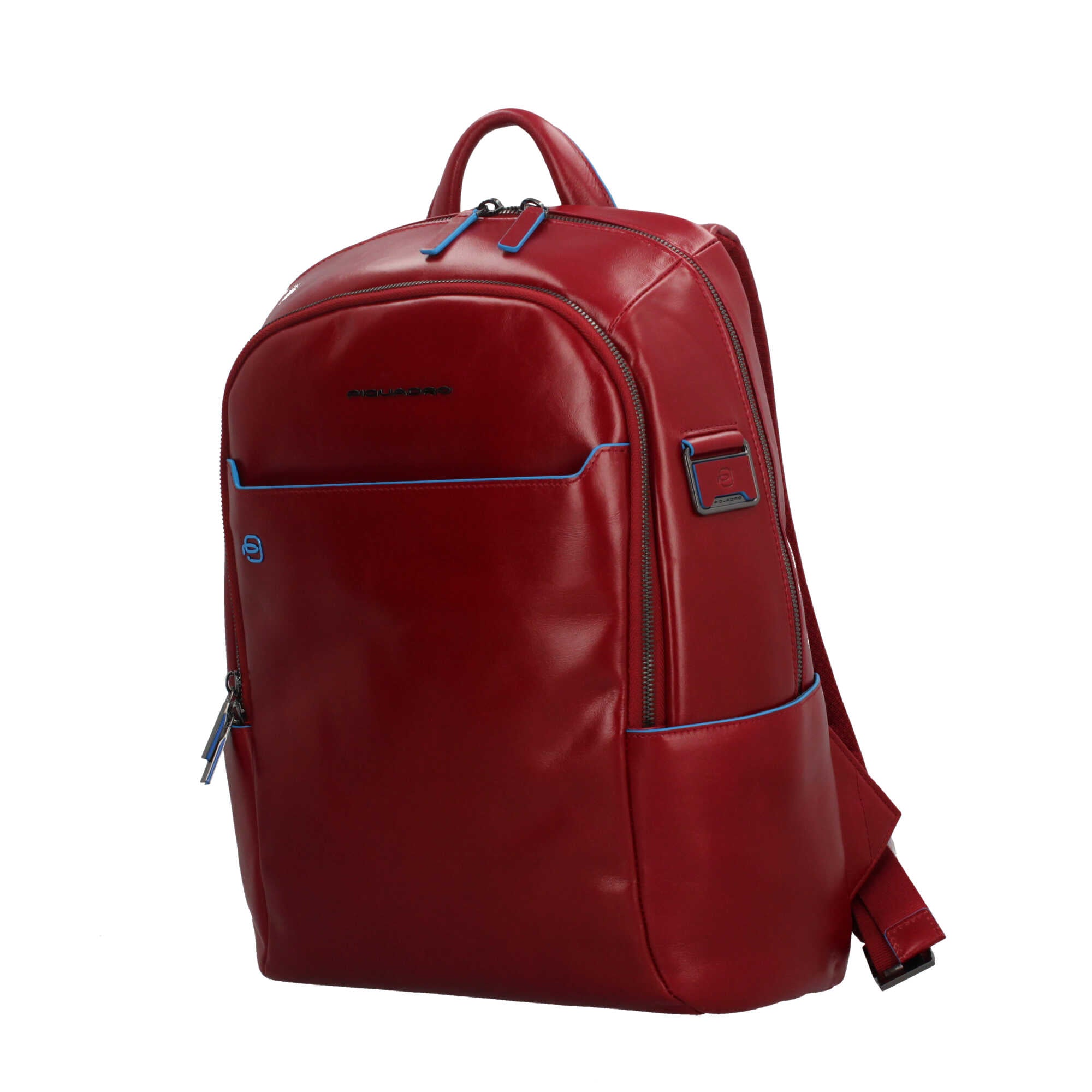 Zaino Piquadro in pelle porta PC e tablet con tasche frontali Rosso TU | Giò Fashion