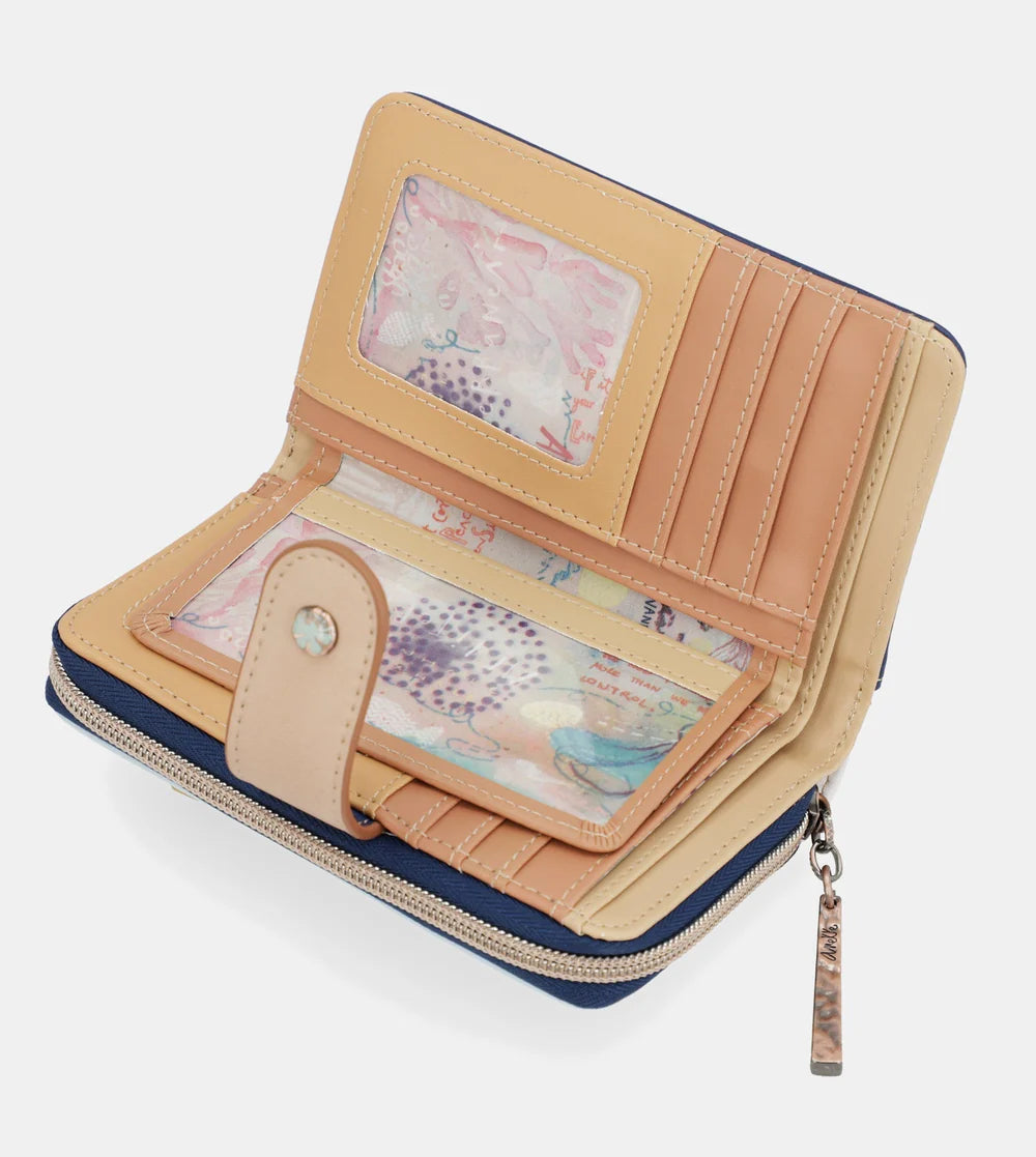Portafoglio Anekke Sunrise Coin con doppio scomparto e zip Blu TU | Giò Fashion